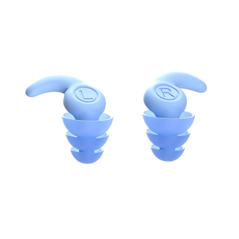 Silicone Soundproof Earbuds-Blue-1 Pair *patent-Box