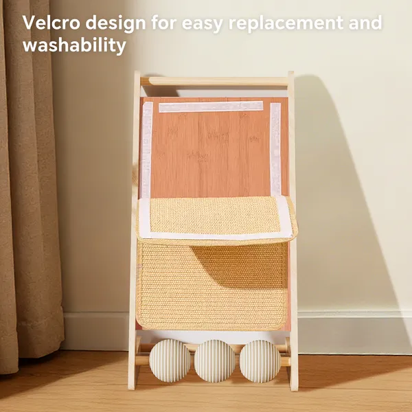 L-shaped Sisal Cat Scratching Board - With Hanging Ball - Scr…