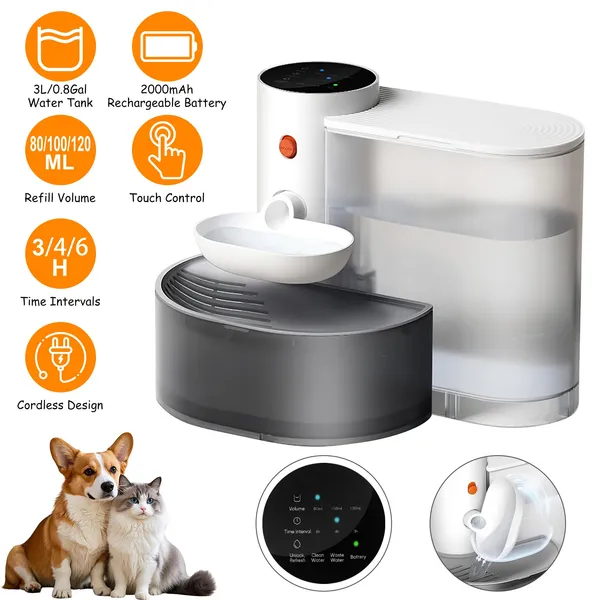 Smart Pet Water Fountain Automatic Cat Water Dispenser 3L&101…