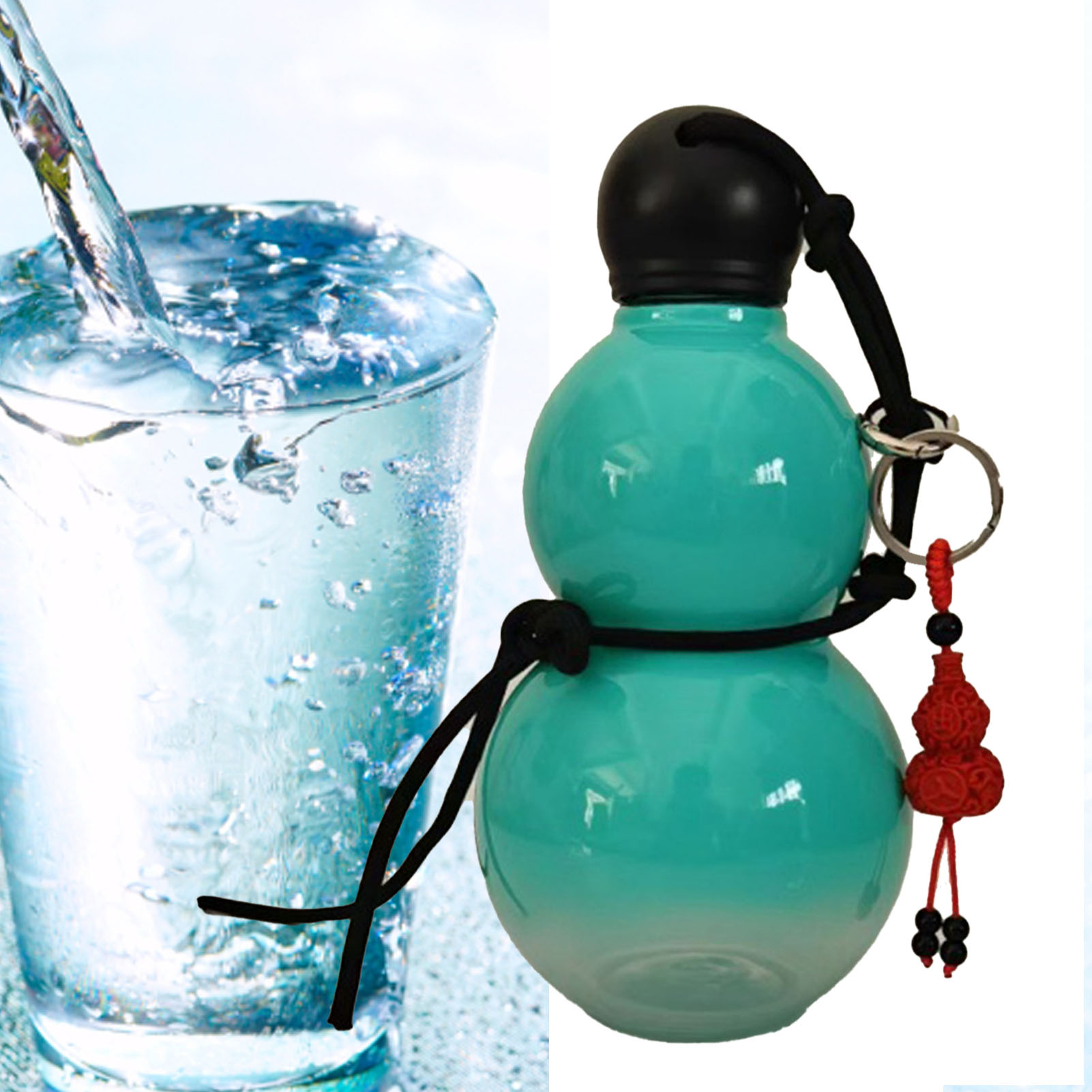 Gourd Style Water Bottle PC 800ml Insulated Chinese Retro Portable Sports Water Bottle For Men Women