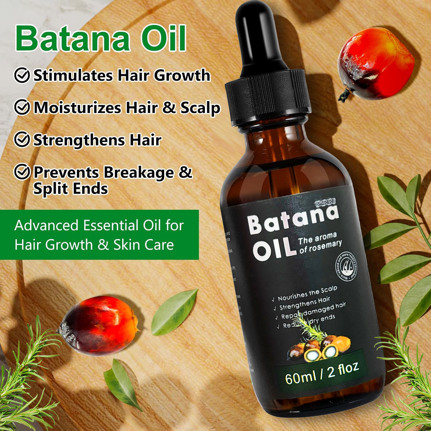 Batana Oil With Rosemary Cold Pressed Natural Hair Gr
