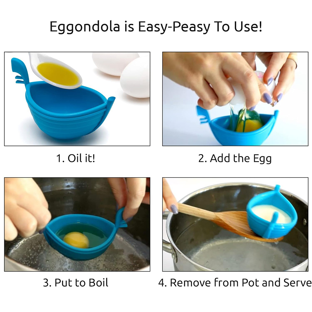 New Silicone Egg Poacher  Poached Egg Silicone Egg Cooker Gondola Boat Egg Silicone Poacher For Cook