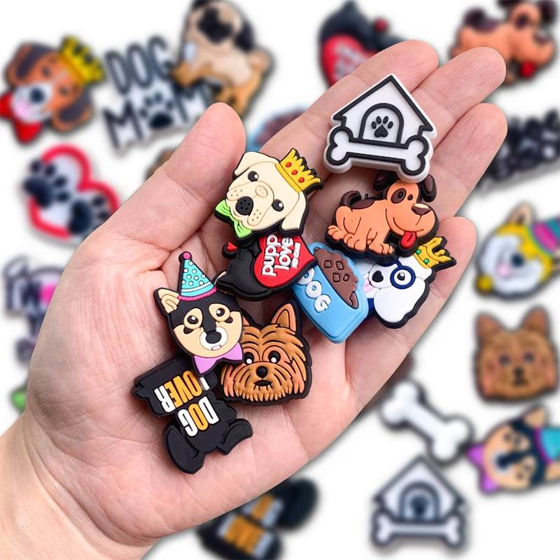 25pcs New Cartoon Animal Dog Series Hole Shoes