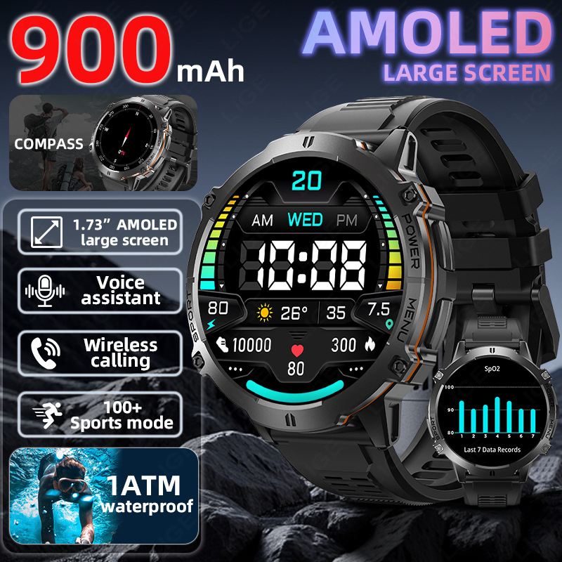 New X3 High-Definition Large-Screen Bluetooth Calling Health Monitoring…