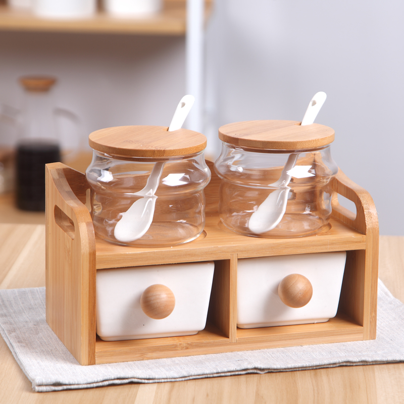 4pcs Ceramic Spice Storage Containers
