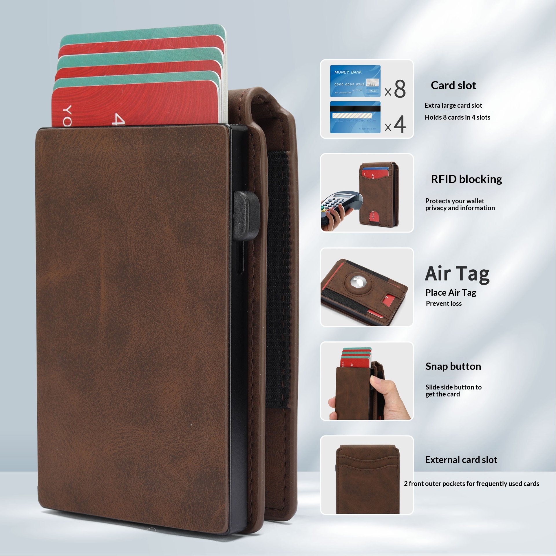 Flip Multi-Slot Genuine Leather Wallet
